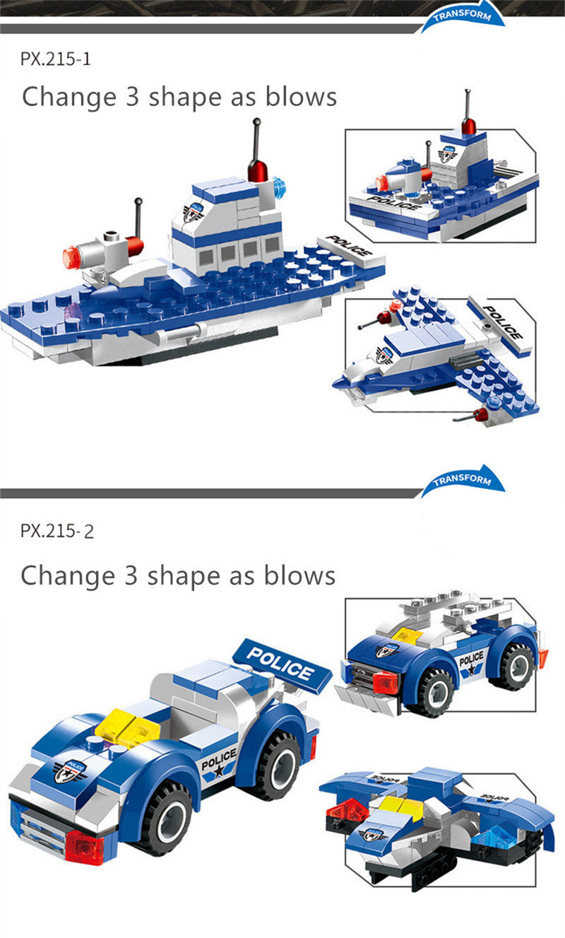 Conjunto de blocos de montar com 762 peças: Polícia Urbana